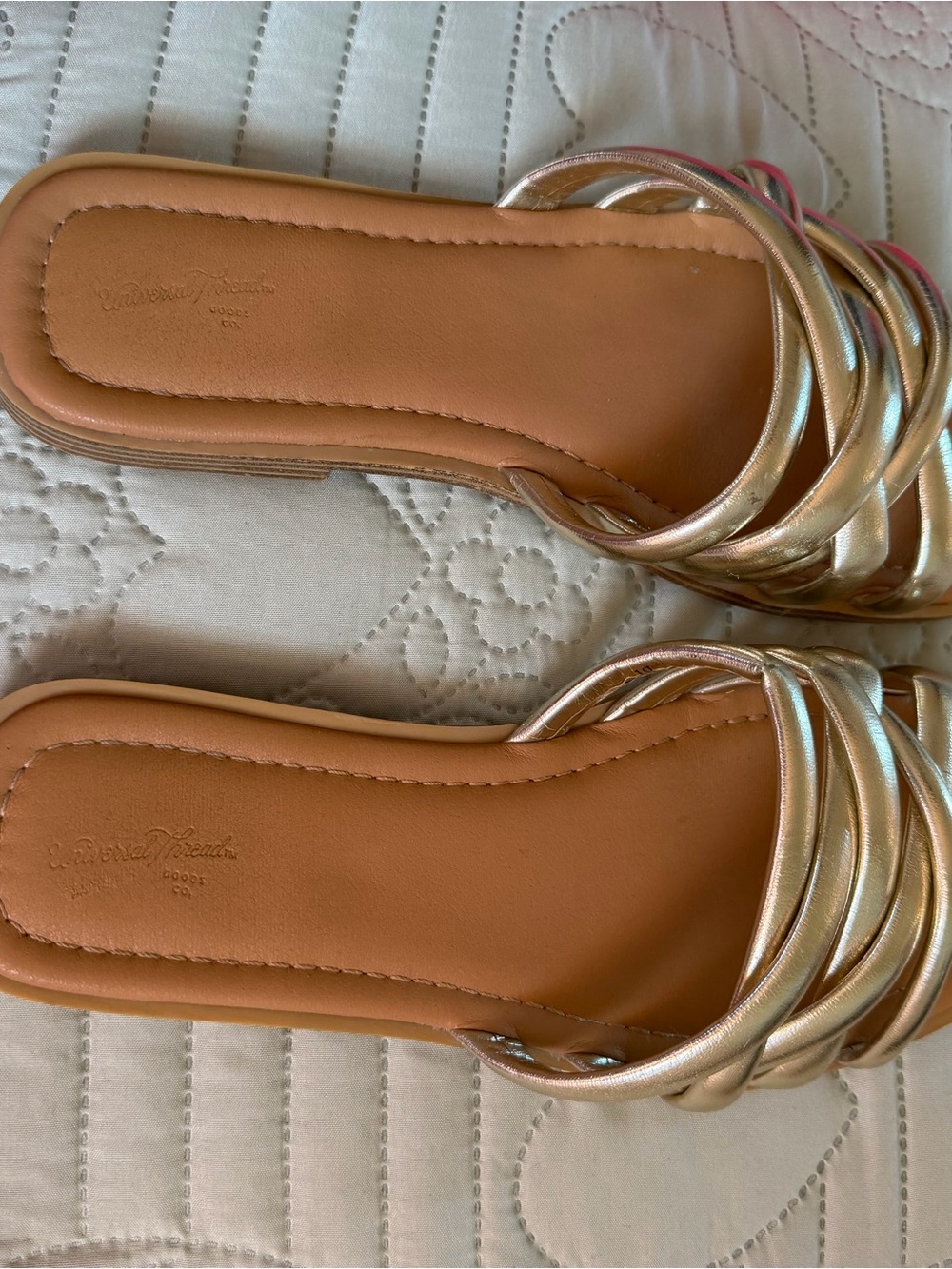 Universal Thread Rose Gold Braided Slide Sandals